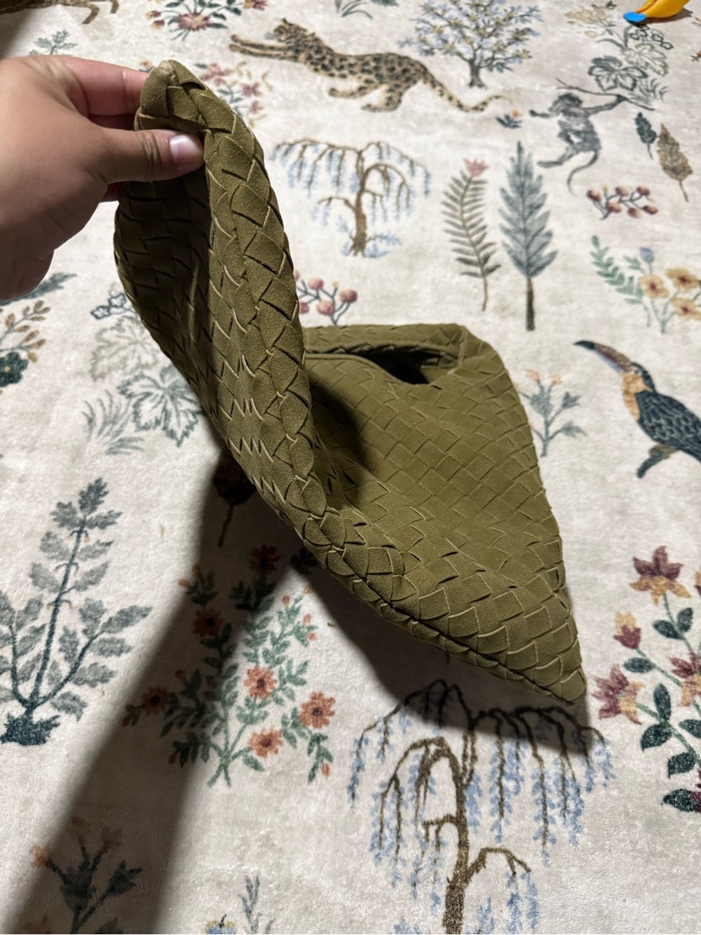 Woven Olive Green hobo Bag - Picture 3 of 9